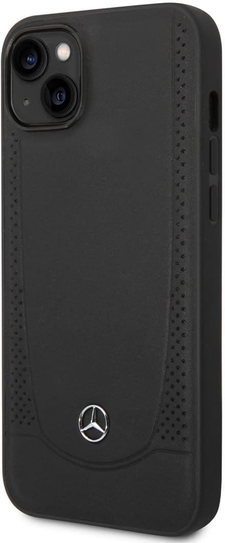 iPhone 14 Plus Backcase hoesje - Mercedes-Benz - Effen Zwart - Leer