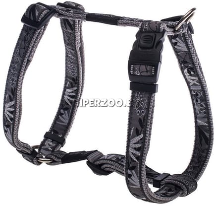 Rogz hondenharnas ARMED RESPONS - SILVER GECKO -extra large - 60-100 cm - kliksluiting met slot