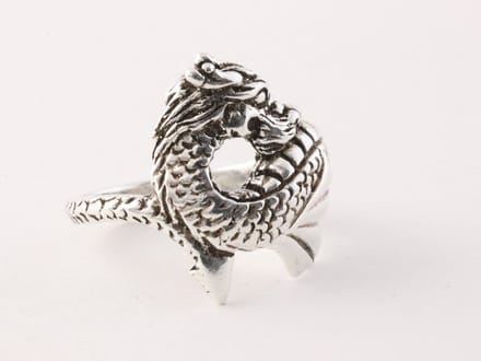 Zilveren draak ring - maat 23