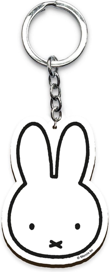 Sleutelhanger - Nijntje Snoet Wit - Hout - Originele Licentie - Dick Bruna - 7x5cm