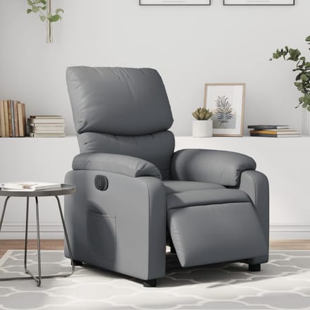 vidaXL - Fauteuil - verstelbaar - elektrisch - kunstleer - grijs