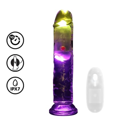 LED Vibrerende Dildo - Transparant - Met Zuignap - 17 cm - Realistisch