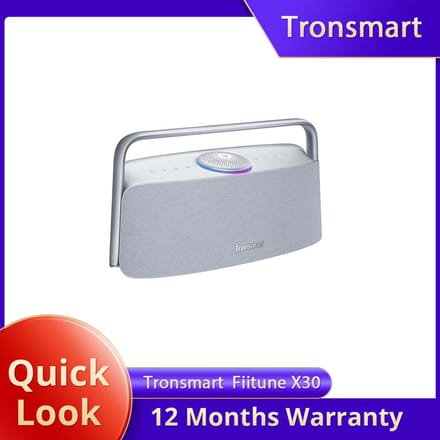 Tronsmart Fiitune X30 Speaker Bluetooth Draadloze Speaker Hi-Res Audio 80W IPX6 App Besturing Draagbare Speaker met Handvat voor Thuis