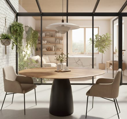 Ronde Eettafel Mangohout 120 cm - Bruin - Novihome