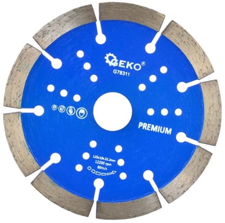GEKO Diamantschijf - Gesegmenteerde Rand - 125 mm - Snelle Stofverwijdering
