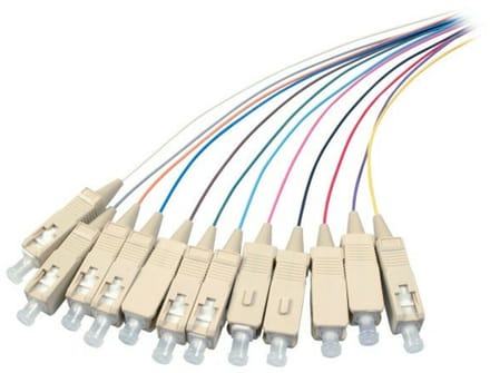 Danicom OM3 glasvezel pigtail gekleurde set SC - 12 stuks