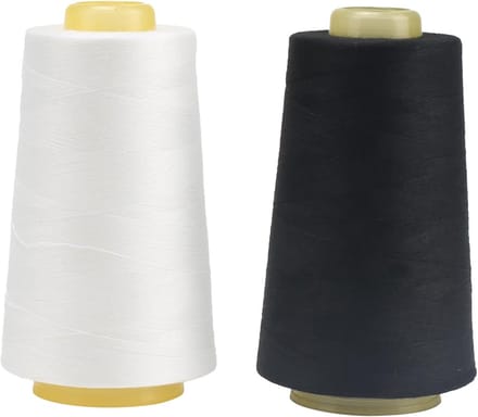 Sterk Nylon Naaigaren Set - 2 Rollen 3000 Yards Zwart en Wit