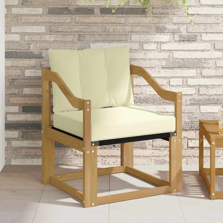 vidaXL - Buitensofa - Massief - Acacia - Hout - Wit - en - crèmekleurig