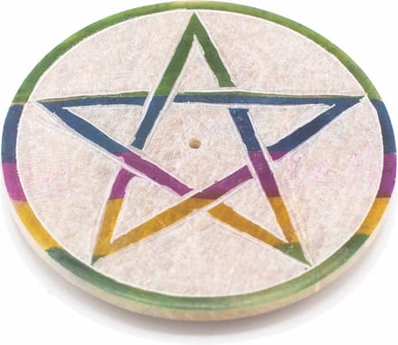Wierookhouder Pentagram van zeepsteen 8 cm