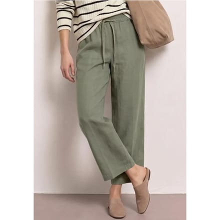 7/8 Wide Legs broek in een Loose Fit van linnen