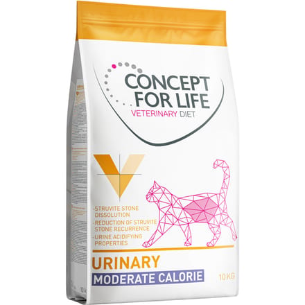10 kg Concept for Life Veterinary Diet Urinary Moderate Calorie kattenvoer droog