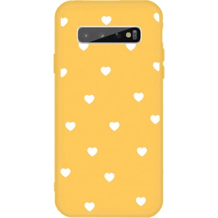 Mocaa  Samsung Galaxy S10 Plus Hearts Case Geel