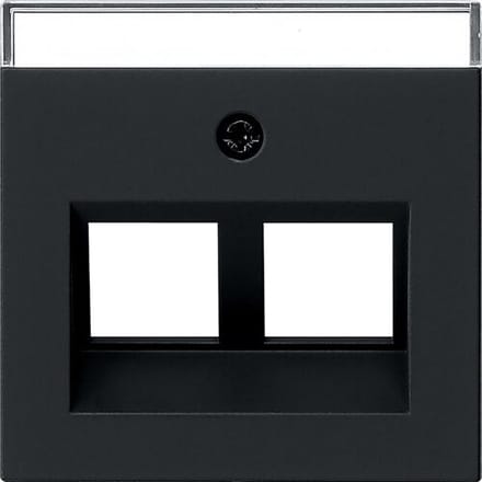 Gira System 55 centraalplaat data voor draagring Modular Jack 2-voudig Mat zwart