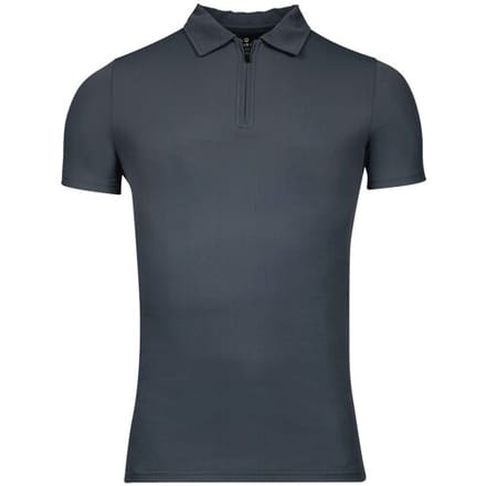 Thomas Maine Polo Short Sleeve Zip Collar Hyperflex Piqué Jeans Blauw / male