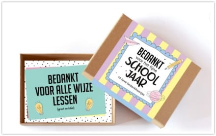 Give-X Een doosje voor het einde van het schooljaar- Een bedankje voor de juf of de meester.