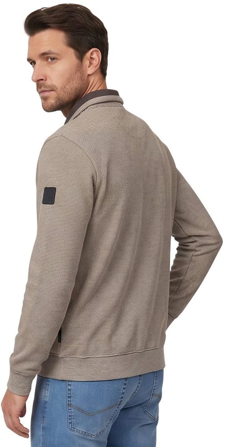 CASA MODA comfort fit sweat schipperstrui - beige - zwart
