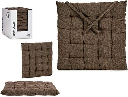 Giftdecor Stoelkussen Decorama - binnen/buiten - bruin - 40 x 40 x 5 cm - polyester