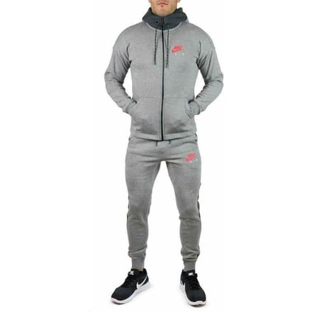 Nike Air heren fleece trainingspak volledige set grijs