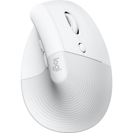 Logitech Lift Vertical Ergonomic Mouse Ergonomische muis Bluetooth, Radiografisch Optisch Wit 6 Toetsen 4000 dpi Ergonomisch