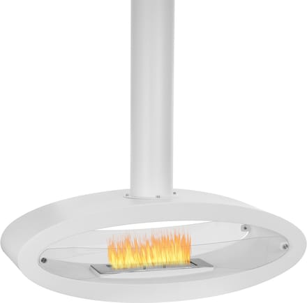 Hangende ethanol haard wit 186,5x112x43 cm plafondhaard bio haard 2,5L