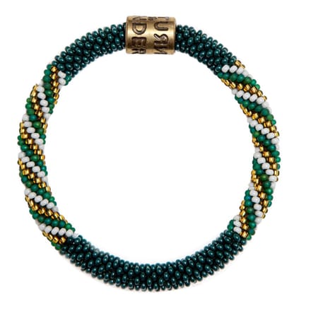 Return to Sender Armband Dames roll on - Ø7 cm - Groen Wit Goud - Glas
