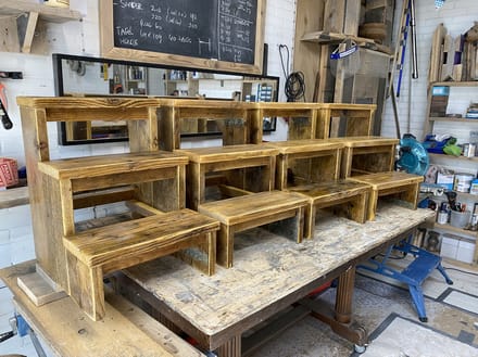 Trappetje 3 treden van steigerhout kleur LAK