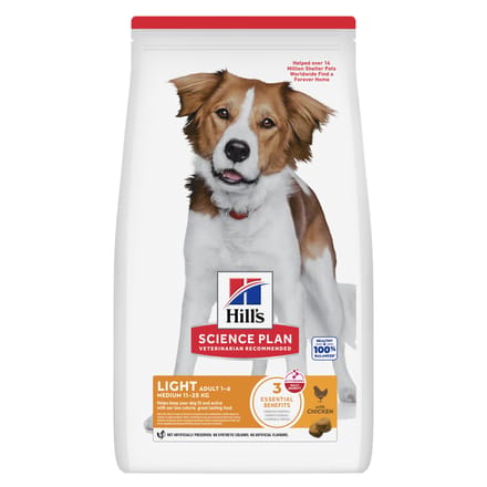 Voordeelpakket: 2 zakken Hill's Science Plan Adult Adult 1-6 Light Medium met Kip (2 x 14 kg)