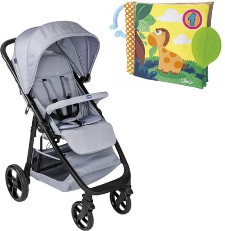 Chicco bundel - Buggy Multiride - Light Grey & Babyboekje Junior 19 X 19 Cm Polyester Geel/groen
