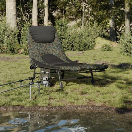 vidaXL - Visbed - met - verstelbare - modderpoten - inklapbaar - camouflage