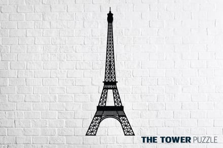Eco-wood-art Wanddecoratie Eiffeltower 49,7 Cm Zwart