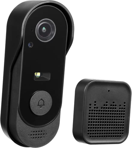 Draadloze Deurbel - Visuele Camera - Veilig Huis - Waterdichte Behuizing - 14 cm - Zwart