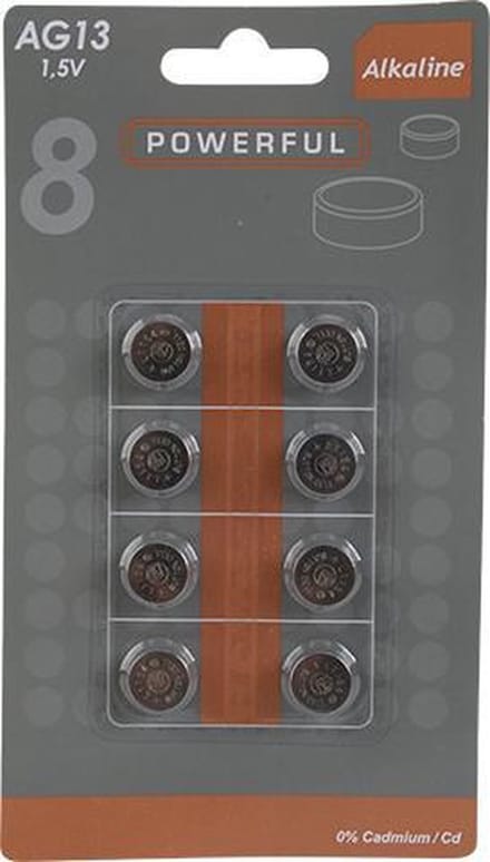 Powerful AG13 LR44 Knoopcel 1,5V - 8 stuks