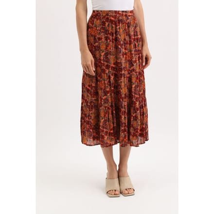 BA&SH Jupe Pelliot Orange Maat: S | Midi Rokken Outlet | Dames | Groen