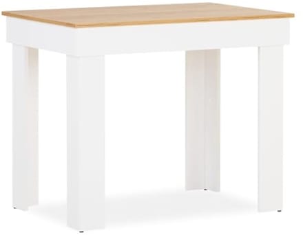 Eettafel Hout - Keukentafel Woonkamer - Gezellig Eten - Ruimtebesparend Design - 90x60 cm - Wit Eikenlook