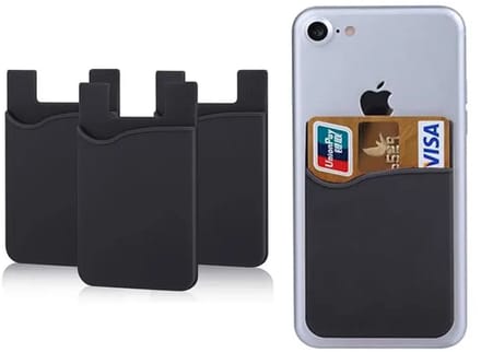 Opplakbare Pasjeshouder - Cardholder - Silicone Pashouder voor Telefoon - Zwart