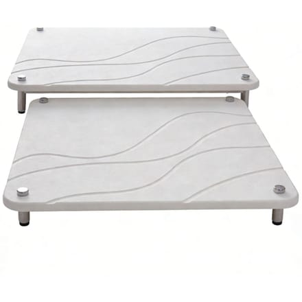 2 Stuks Steen Droogmat Ultra Absorberend Sneldrogende Steen voor Keukenblad met Antislip Voetjes Wit wit