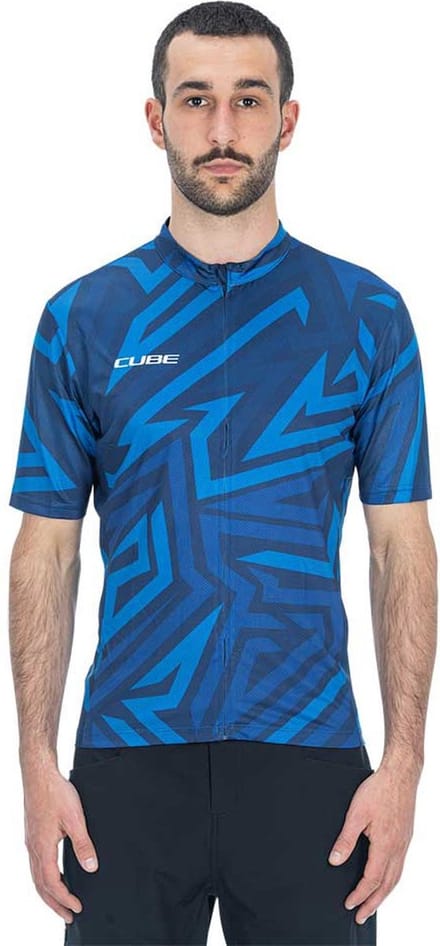 Cube Atx Cmpt Korte Mouw Wielertrui Blauw L Man