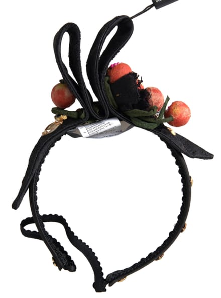Zwart met een multicolor vijgenfruit kristallen tiara diadeem haarband