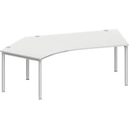 Schäfer Shop  Genius Hoekbureautafel MODENA FLEX 135°, aanbouw links, lichtgrijs