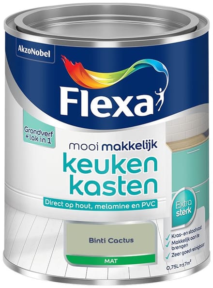 Flexa - Mooi Makkelijk Keukenkasten Mat - Binti Cactus - Mengverf - 750 Ml