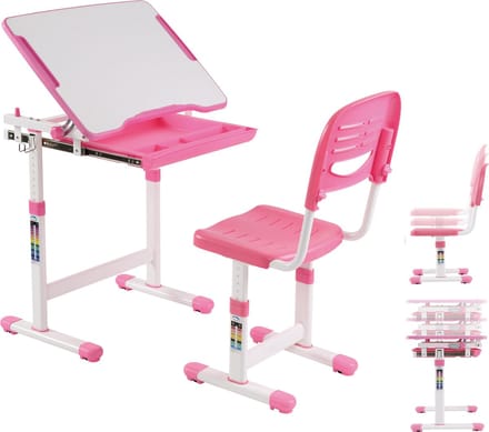 Bureau kinderen tekentafel met bureaustoel - schooltafel - ergonomisch hoogte verstelbaar
