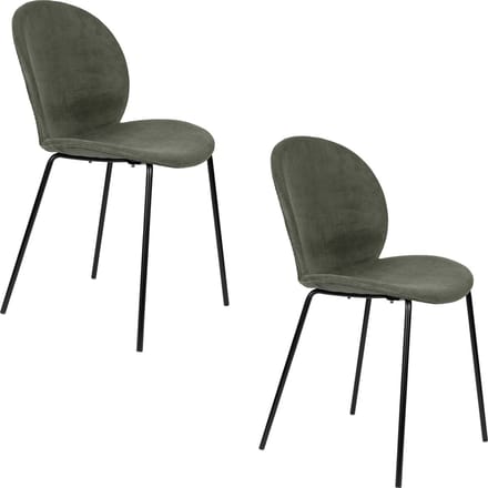 Zuiver Bonnet Eetkamerstoelen Groen - Set van 2