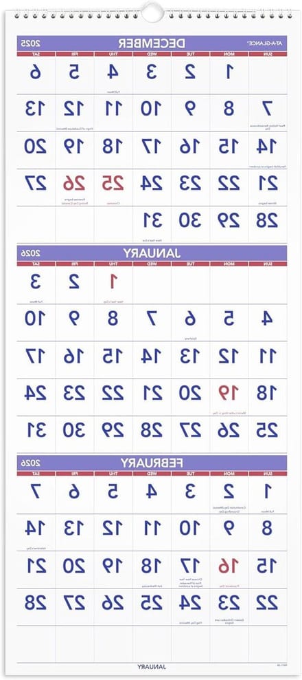 AT-A-GLANCE 2026 Wall Calendar, 30.5 cm x 68.5 cm, Large, Vertical Reference for 3 Months (PM112826)
