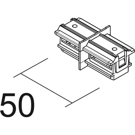 Ivela Langsverbinding SQUARE 48 V, wit, stroomvoerend