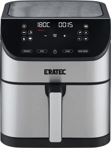 Eratec AF-60 – Heteluchtfriteuse XXL – 5,5 L – 1500 W – Zonder Olie – LED Touchscreen – 10 Programma's – Stanlees Still