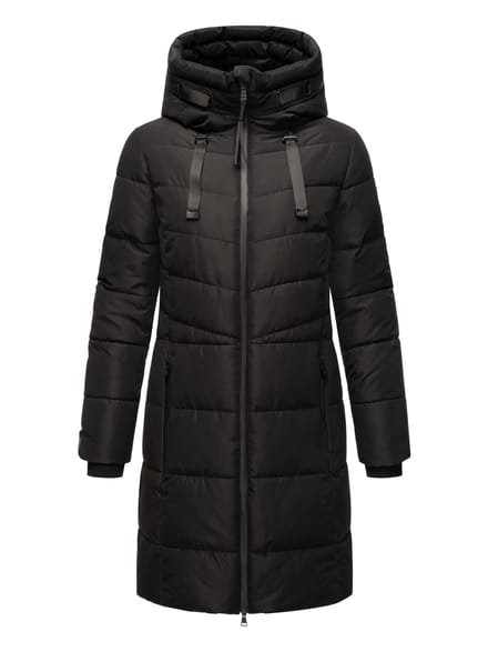 Warm & Waterafstotend Marikoo NATSUKOO - Gewatteerde Winterjas Dames - Volwassen - Capuchon - zwart - XL