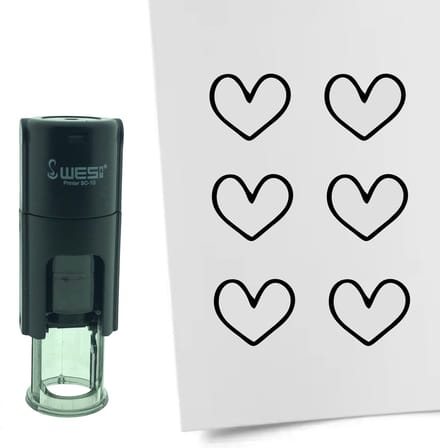 CombiCraft Stempel Open Hartje 10mm rond - zwarte inkt
