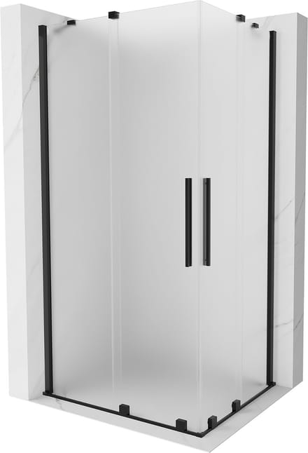Mexen Velar Duo schuifdouchecabine 90 x 80 , ijs, zwart - 871-090-080-32-70