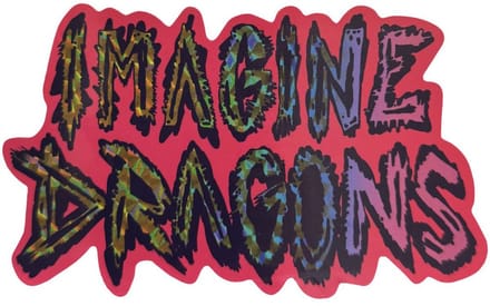 Imagine Dragons - Rainbow Logo Sticker - Roze/Regenboog