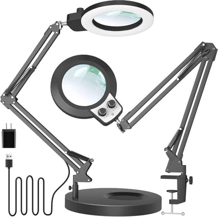 Vergrootglas met Licht en Standaard – 10X LED Vergrootlamp met Klem voor Hobby en Lezen
